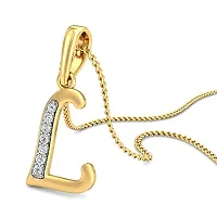 Chandrika Pearls 24K Gold Plated A-Z Letters Initial Pendant with Chain-thumb1