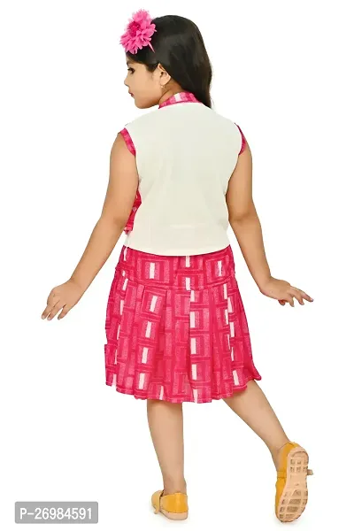 Chandrika Trendy Skirt  Top Combo Set For Girls (Pink)-thumb3