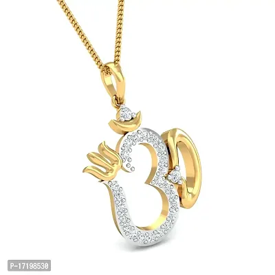 Chandrika Pearls Hari Om Gold and Rhodium Plated Alloy God Pendant for Men  Women Made with Cubic Zirconia-thumb3
