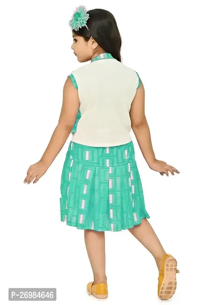 Chandrika Trendy Skirt  Top Combo Set For Girls (Seagreen)-thumb3