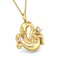 Chandrika Ganesh Gold and Rhodium Plated Alloy God Pendant for Men  Women Made with Cubic Zirconia-thumb2