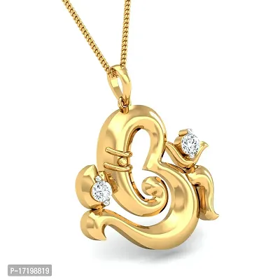 Chandrika Ganesh Gold and Rhodium Plated Alloy God Pendant for Men  Women Made with Cubic Zirconia-thumb3