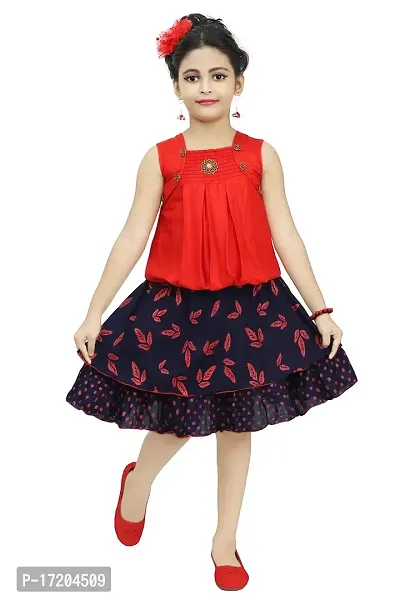 Chandrika Kids comfertable Skirt and Top Set for Girls-thumb0