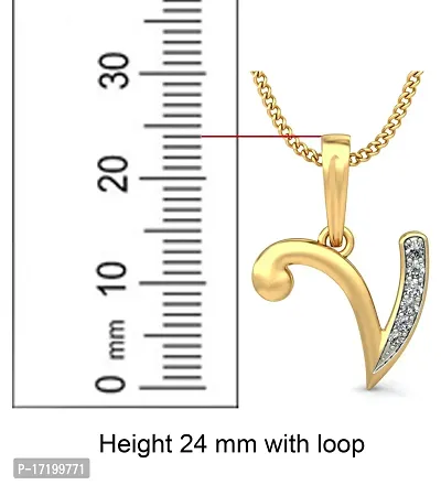 Chandrika Pearls Gems  Jewellers 24K Gold Plated A-Z Letters Initial Pendant V Necklace for Girls-thumb3