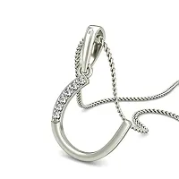 Chandrika Pearls 24K WHITEGold/Platinum Plated A-Z Letters Initial Pendant with Chain-thumb1