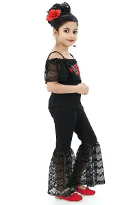Chandrika Girls Floral Applique Top And Pant Set-thumb1