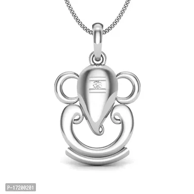 Chandrika Pearls Gems  Jewellers Ganesh Gold and Rhodium Plated Alloy God Pendant for Men  Women Made with Cubic Zirconia-thumb0