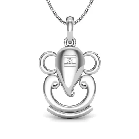 Chandrika Pearls Gems & Jewellers Ganesh and Plated Alloy God Pendant for Men & Women Made with Cubic Zirconia