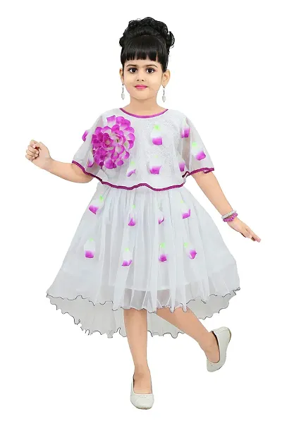 Chandrika Girls midi Knee Length and Flower Sleeveless Party Dress