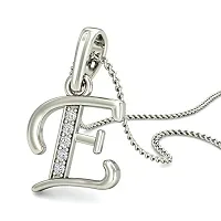 Chandrika Pearls 24K WHITEGold/Platinum Plated A-Z Letters Initial Pendant with Chain-thumb1