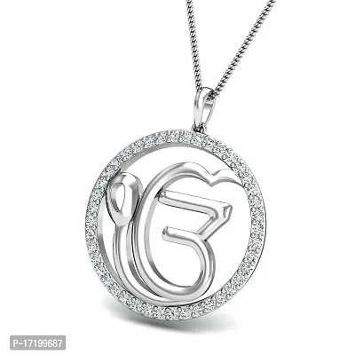Chandrika Khanda Gold and Rhodium Plated Alloy God Pendant for Men  Women Made with Cubic Zirconia