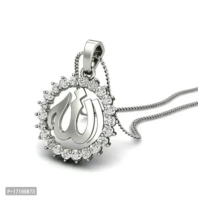 Chandrika Arabic Islamic Muslim God Allah Gold and Rhodium Plated Alloy God Pendant for Men  Women Made with Cubic Zirconia