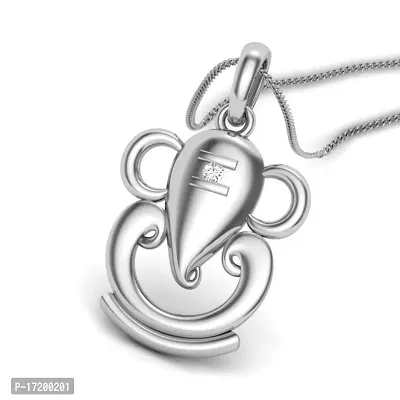 Chandrika Pearls Gems  Jewellers Ganesh Gold and Rhodium Plated Alloy God Pendant for Men  Women Made with Cubic Zirconia-thumb3