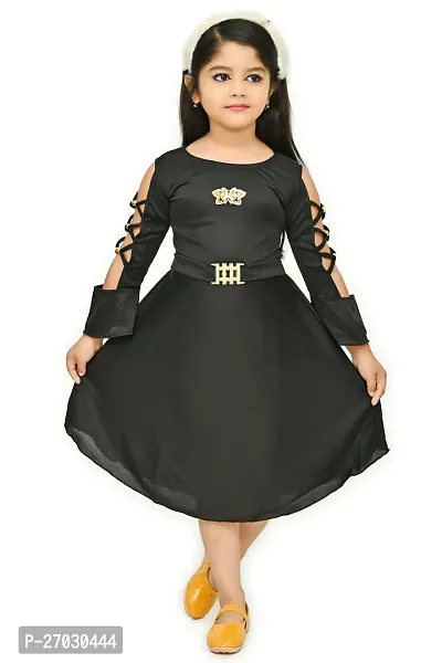 Chandrika New Elegant knee length Cotton Blend Frock for kids Girlsnbsp;-thumb0