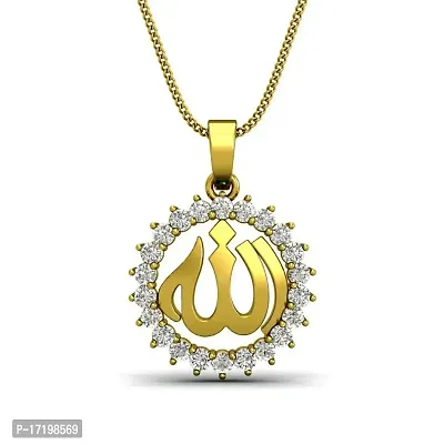 Chandrika Arabic Islamic Muslim God Allah Gold and Rhodium Plated Alloy God Pendant for Men  Women Made with Cubic Zirconia-thumb2