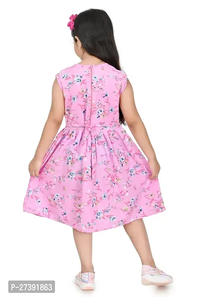 Fabulous Pink Cotton Blend Printed Frocks For Girls-thumb3