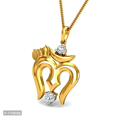 Chandrika Pearls Shiv trishul Gold and Rhodium Plated Alloy God Pendant for Men  Women Made with Cubic Zirconia
