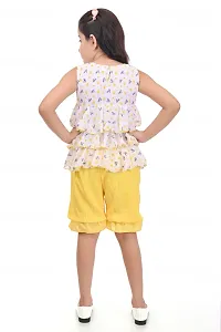 Fabulous Yellow Cotton Blend Printed Top With Bottom For Girls-thumb2