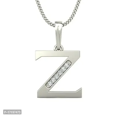Chandrika Pearls 24K WHITEGold/Platinum Plated A-Z Letters Initial Pendant with Chain-thumb0