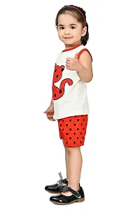 Chandrika new stylish sleveeless Red t-shirt Short pant for kids boys/Girls-thumb1