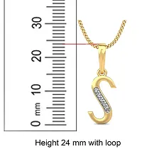 Chandrika Pearls Gems  Jewellers Chandrika Pearls 24K Gold Plated A-Z Letters Initial Pendant with Chain (Gold, White)-thumb2