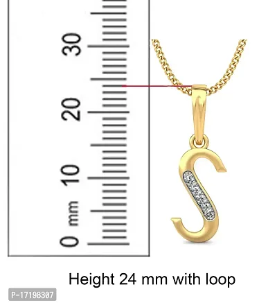 Chandrika Pearls Gems  Jewellers Chandrika Pearls 24K Gold Plated A-Z Letters Initial Pendant with Chain (Gold, White)-thumb3