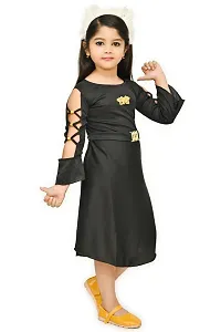 Chandrika New Elegant knee length Cotton Blend Frock for kids Girlsnbsp;-thumb1