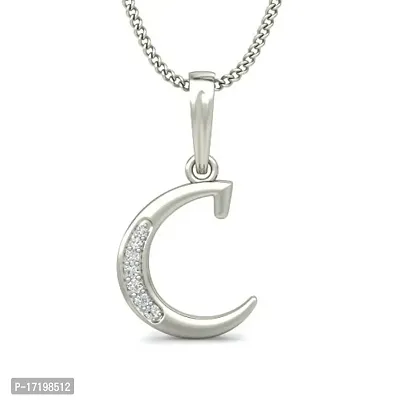 Chandrika Pearls 24K WHITEGold/Platinum Plated A-Z Letters Initial Pendant with Chain
