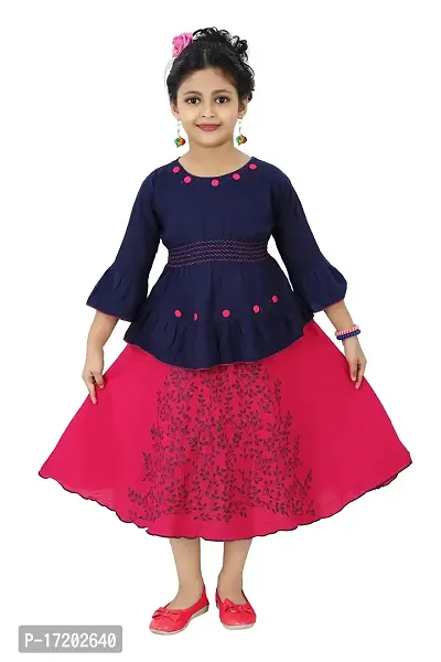 Chandrika Kids Festive Skirt and Top Set for Girls-thumb0