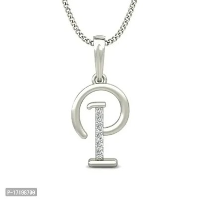 Chandrika Pearls Gems  Jewellers Copper 24K Gold and Platinum Plated A-Z Letters Silver Initial Pendant with Chain for Girls