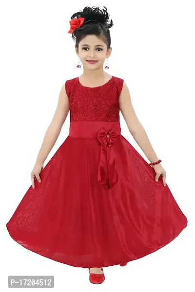 Girl's Fit and Flare Maxi Gown Dress