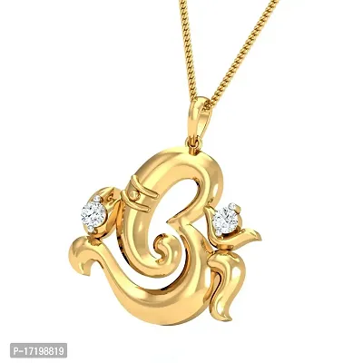 Chandrika Ganesh Gold and Rhodium Plated Alloy God Pendant for Men  Women Made with Cubic Zirconia-thumb0