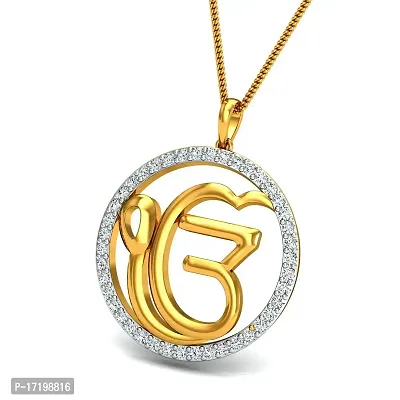 Chandrika Khanda Gold and Rhodium Plated Alloy God Pendant for Men  Women Made with Cubic Zirconia-thumb0