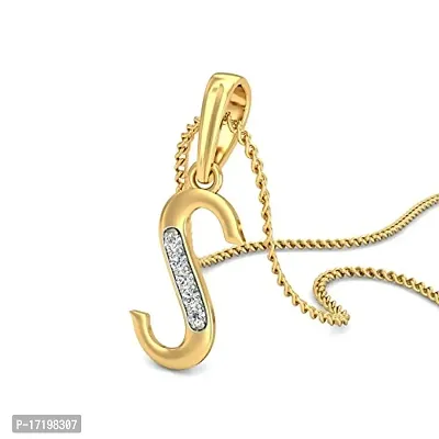 Chandrika Pearls Gems  Jewellers Chandrika Pearls 24K Gold Plated A-Z Letters Initial Pendant with Chain (Gold, White)-thumb2