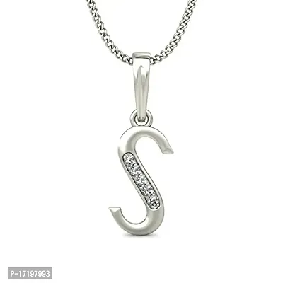 Chandrika Pearls Gems  Jewellers 24K Gold/Platinum Plated A-Z Letters Initial Pendant with Chain for Girls-thumb0