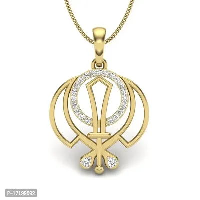 Chandrika Pearls Khanda Gold and Rhodium Plated Alloy God Pendant for Men  Women Made with Cubic Zirconia