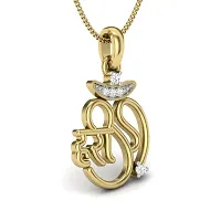 Chandrika Hari Om Gold and Rhodium Plated Alloy God Pendant for Men  Women Made with Cubic Zirconia-thumb1