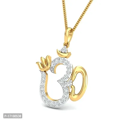 Chandrika Pearls Hari Om Gold and Rhodium Plated Alloy God Pendant for Men  Women Made with Cubic Zirconia-thumb0