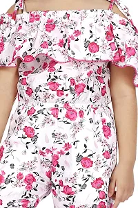 Fabulous Pink Cotton Blend Printed Jumpsuit For Girls-thumb3