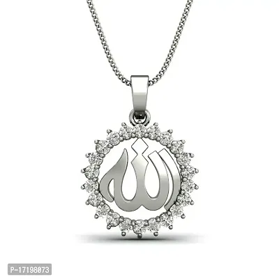 Chandrika Arabic Islamic Muslim God Allah Gold and Rhodium Plated Alloy God Pendant for Men  Women Made with Cubic Zirconia-thumb2