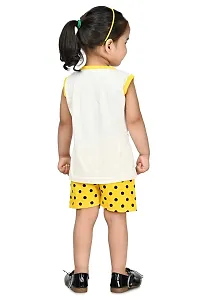 Stylish sleveeless Yellow t-shirt Short pant-thumb2