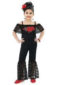 Chandrika Kids Floral Appliqu? Top and Pant Set for Girls-thumb1