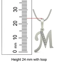 Chandrika Pearls Gems  Jewellers 24K White Gold and Platinum A-Z Letters Initial Pendant with Chain for Girls-thumb2