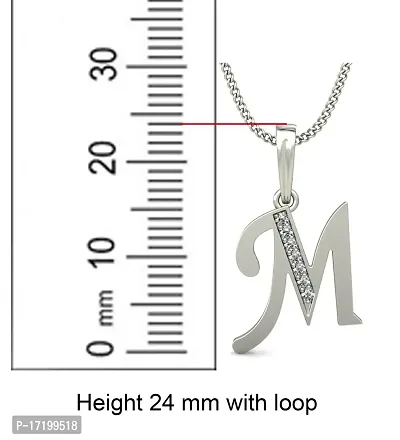 Chandrika Pearls Gems  Jewellers 24K White Gold and Platinum A-Z Letters Initial Pendant with Chain for Girls-thumb3