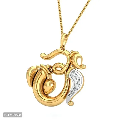 Chandrika Ganesh Gold and Rhodium Plated Alloy God Pendant for Men  Women Made with Cubic Zirconia