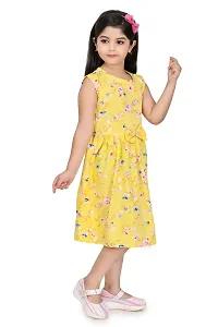 Fabulous Yellow Cotton Blend Printed Frocks For Girls-thumb1