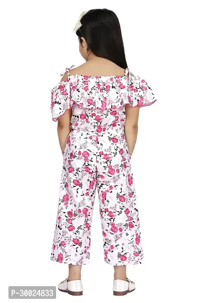 Fabulous Pink Cotton Blend Printed Jumpsuit For Girls-thumb3