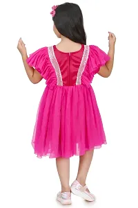 Fabulous Pink Net Solid Frocks For Girls-thumb2