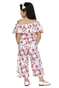 Fabulous Red Cotton Blend Printed Jumpsuit For Girls-thumb2