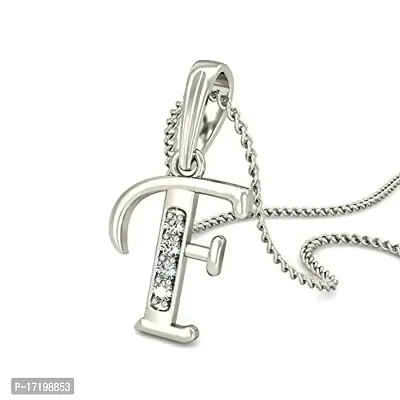 Chandrika Pearls 24K WHITEGold/Platinum Plated A-Z Letters Initial Pendant with Chain-thumb2